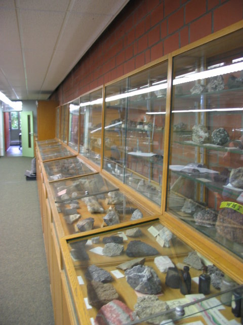 Large showcases with different minerals !
