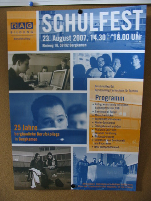 The poster of the Bergkamen vocational school !