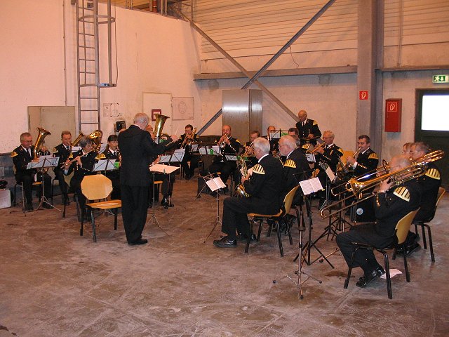 The miners' band in action !