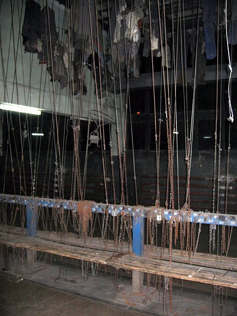 Ropes in the dressing rooms of the Polish colliery !