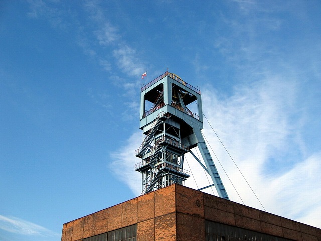 A blue winding tower !