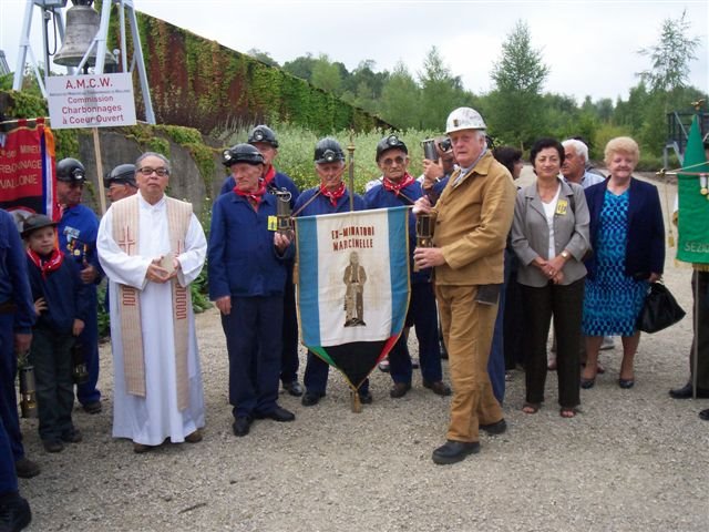 During the commemoration ceremony at Le Bois du Cazier colliery !