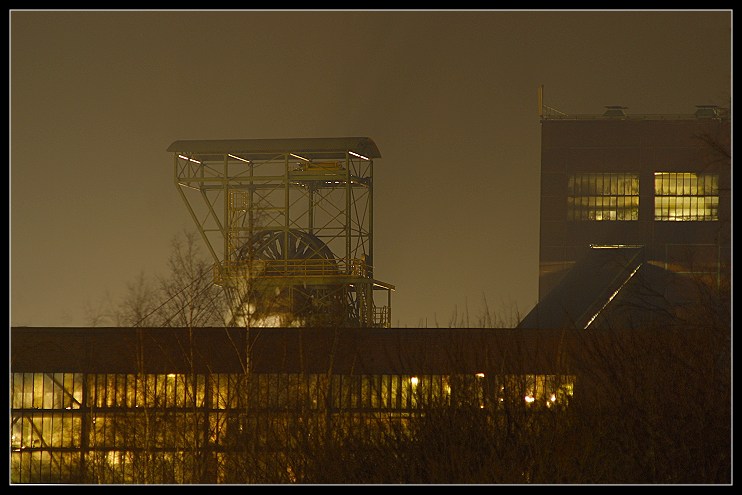 A winding tower at night !