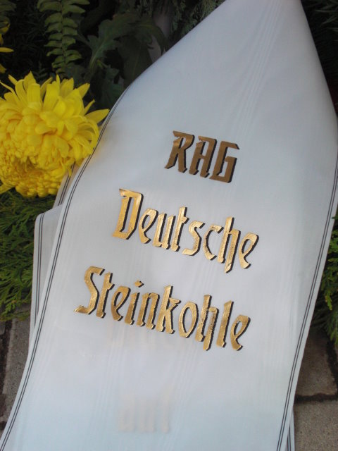 The wreath of the RAG Deutsche Steinkohle !