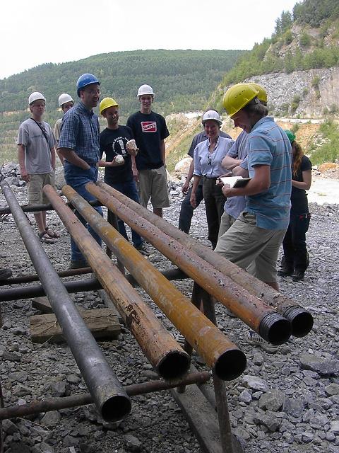 Examining a set of drill-rods !